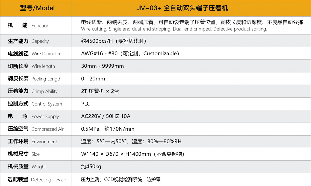 JMK全自動(dòng)端子雙頭壓著機(jī)